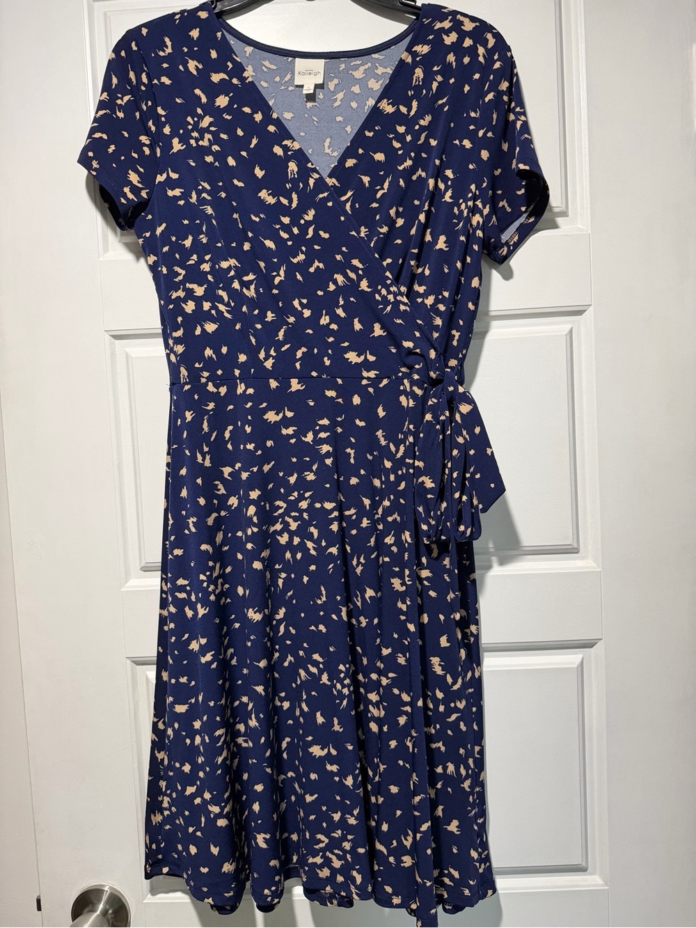 Kaileigh Navy Floral Wrap Dress - S